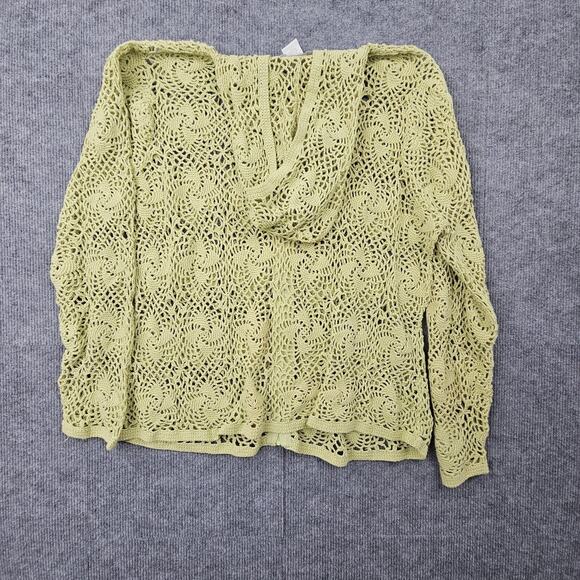 Vintage Modern Soul Hoodie Womens 1X Linen Green Crochet Boho Y2K Preppy Beachy - Picture 5 of 5